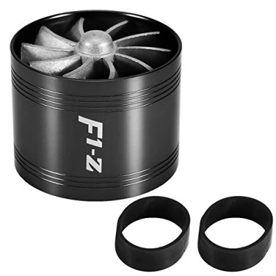 Abbildung von KIMISS Auto Air Intake Turbonator Einzellüfter Turbine Super Gas Fuel Saver Turbo Lufteinlass 64mm(Schwarz)