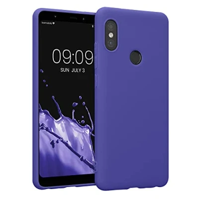 Abbildung von kwmobile Hülle kompatibel mit Xiaomi Redmi Note 5 (Global Version) / Pro weiches TPU Silikon Case Cover geeignet für kabelloses Laden Blauviolett