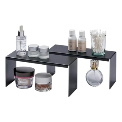 Abbildung von YAMAZAKI Home Tower Medizinschrank Waschtisch Aufbewahrungsregale 2er Set, Badezimmer Spiegel Organizer Erhöhungen Stahl