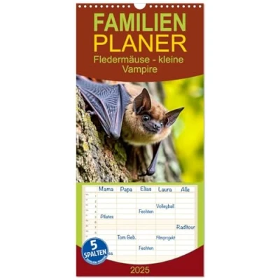 Abbildung von Familienplaner 2025 Fledermäuse kleine Vampire mit 5 Spalten (Wandkalender, 21 cm x 45 cm), CALVENDO