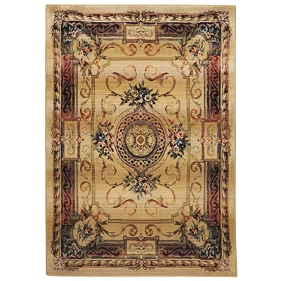 Abbildung von Klassischer Orientteppich mit Vintage Effekt sehr robust und strapazierfähig 40 x 60 cm; Farbe: beige gold Gabiro