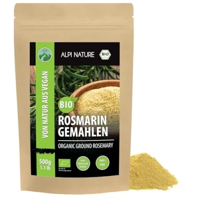 Abbildung von Bio Rosmarin gemahlen (500g), Pulver, aus kontrolliert biologischem Anbau, 100% rein und naturbelassen