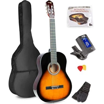 Abbildung von MAX SoloArt klassische Akustikgitarre (39&quot;) Anfänger Set Sunburst