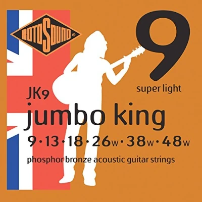 Abbildung von Rotosound Phosphor Bronze Saiten für Akustikgitarren, Stärke Super Light 9 13 18 26 38 48