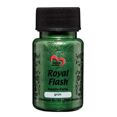 Abbildung von Ideen mit Herz Royal Flash, Acryl Farbe, metallic, feinsten Glitzerpartikeln, 50 ml (grün)