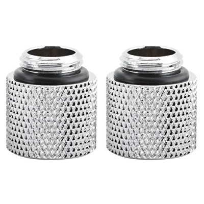 Abbildung von Richer R 2 pcs Wasserkühlung G1 / 4 Schrauben, Kupfer Gewinde Männlich zu Weiblich Extender Fitting Adapter Schraubensitz Stücke Set,für Computer silberig(15mm)