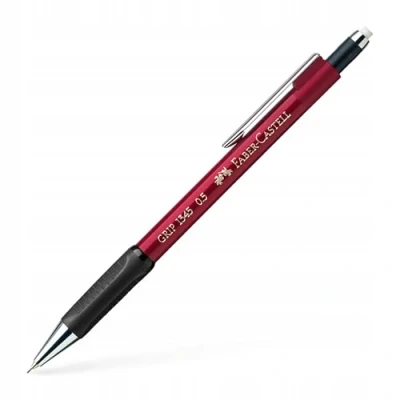Abbildung von Faber Castell 134521 Druckbleistift GRIP, Minenstärke: 0,5 mm, Schaftfarbe: rot metallic, 1 Stück