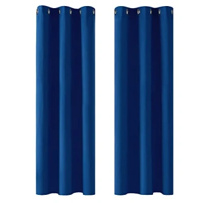 Abbildung von Deconovo Blickdicht Gardinen mit Ösen für Schlafzimmer Thermogardinen Vorhang Kälteschutz Thermogardine Hitzeschutz Dicke Thermovorhang, 183x107cm(HöhexBreite), Königsblau, 2er Set