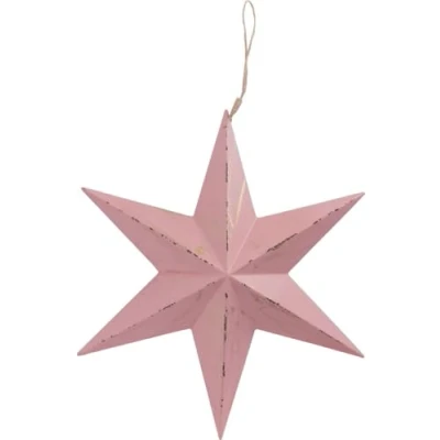 Abbildung von Trend Line Weihnachtsaufhänger Holz Stern 32 x 27 cm rosa Deko
