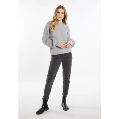 Abbildung von DREIMASTER Vintage Damen Strickpullover XL/XXL / Grau Melange 50% Nylon 30% PolyesterAcrylic 10% Polyester