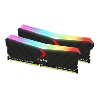 Abbildung von PNY XLR8 Gaming Epic X RGB™ DDR4 3200MHz 16GB (2x8GB) Desktop Memory Dual Pack, MD16GK2D4320016XRGB, Schwarz