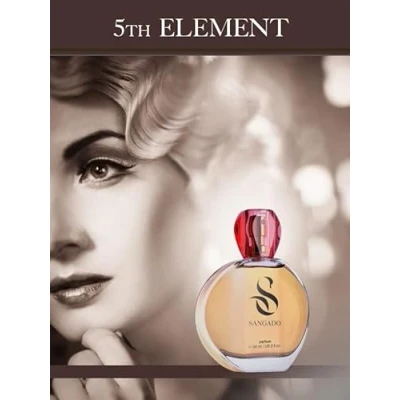 Abbildung von 5th ELEMENT von SANGADO, Parfüm für Damen, 8 10 Stunden Langanhaltend, Luxuriös duftend, Blumig Aldehyd, Zarte französische Essenszen, Extra konzentriert (Parfüm), Raffiniert, Elegant, Feminin, 60ml