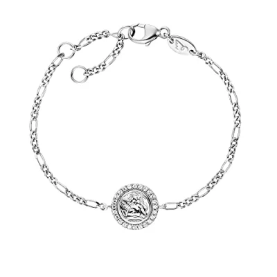 Abbildung von Herzengel Mädchen Kinder Armband aus Sterling Silber und einem Anhänger mit Schutzengel Symbol besetzt 24 Zirkonia Steinen Karabinerverschluss längenverstellbar nickelfrei