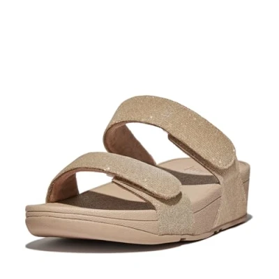 Abbildung von Fitflop LULU Adjustable Slides Pantolette flach, Damen, Größe: 36, A latte beige Schuhe