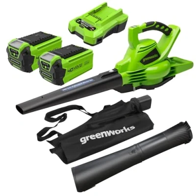 Abbildung von Greenworks 40V Axial Akku Laubbläser mit Tempomat, 177 km/h, 11,05 m3/min OHNE &amp; Ladegerät, 3 Jahre Garantie G40AB