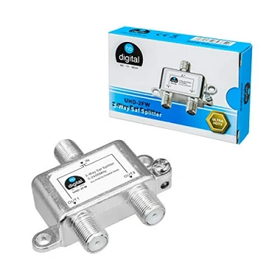 Abbildung von HB digital SAT BK UKW Verteiler 2 Fach Splitter (2 Wege) 5 2400 MHz &amp; analog tauglich voll geschirmt mit Spannungsdurchlass DVB S S2 FM Kabelfernsehen C