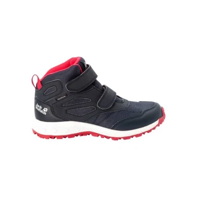 Abbildung von Jack Wolfskin Woodland Texapore MID VC K Hikingschuh für Kinder, Größe: 30, Dark blue / pink Lederimitat/textil