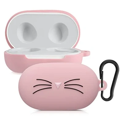 Abbildung von kwmobile Hülle kompatibel mit Samsung Galaxy Buds/Buds Plus Silikon Kopfhörer Schutzhülle Case Cover Schwarz Rosa