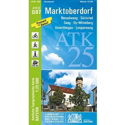 Abbildung von ATK25 Q07 Marktoberdorf (Amtliche Topographische Karte 1:25000): Nesselwang, Görisried, Seeg, Oy Mittelberg, Unterthingau, Lengenwang, Allgäu, Elbsee, ... Amtliche 1:25000 Bayern)