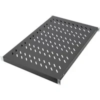 Abbildung von DIGITUS Professional DN 97649 Fachboden mit variabler Tiefe zum Festeinbau in 19&quot; Schränke Traglast 50 kg ab 1000 mm Schranktiefe 1HE Farbe schwarz
