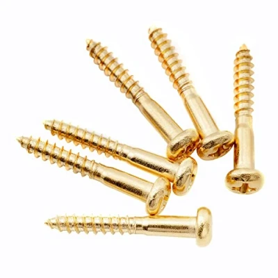 Abbildung von Musiclily Ultra 3,5x25mm Edelstahl Tremolo Brücke Schrauben für Strat Style E Gitarre, Gold (6er Set)