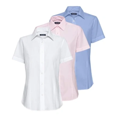 Abbildung von Highmoor Blusen, 3er Pack Weiß/Rosé/Bleu 44