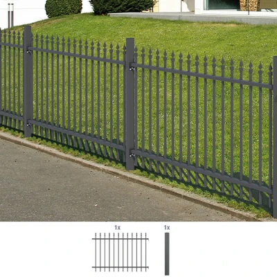 Abbildung von Alberts Metallzaun &quot;Anbauset Chaussee&quot;, Höhe: 100 und 120 cm, Breite: 200 zum Aufschrauben