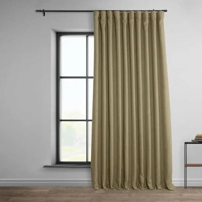 Abbildung von HPD Half Price Drapes Verdunkelungsvorhänge aus Leinenimitat, 213 cm lang, extra breit, luxuriöse Leinenvorhänge für Schlafzimmer und Wohnzimmer (1 Paneel), 254 x cm, Nomad Tan