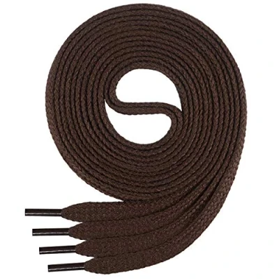 Abbildung von Di Ficchiano 1Paar flache SCHNÜRSENKEL aus 100% Baumwolle für Sneaker Sportschuhe sehr reißfest ca. 7 mm breit Schuhbänder dunkelbraune Schuhriemen Farbe: darkbrown 60cm