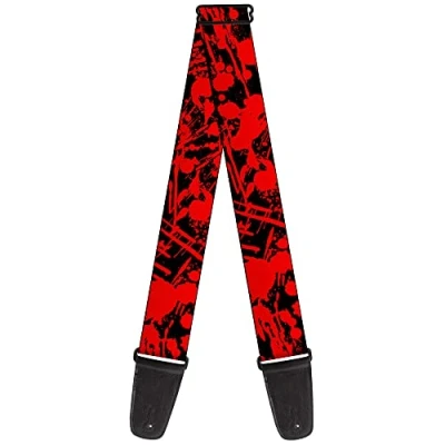 Abbildung von Buckle Down GS W31921 Gitarrengurt Splatter Black Red 2 Zoll Breit 34 60&quot;