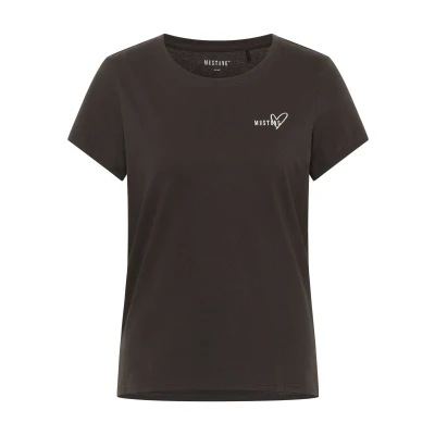 Abbildung von Mustang Tshirt basic, Damen, Größe: Medium, Schwarz