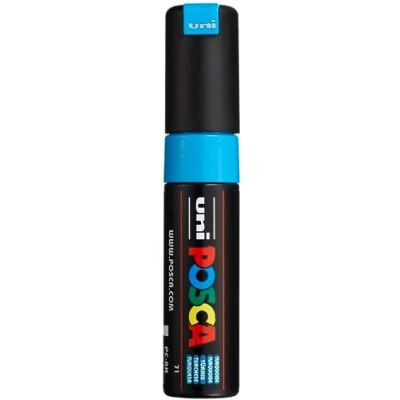 Abbildung von 6 x Uni Ball Fasermaler Posca PC 8K 8mm neon türkis