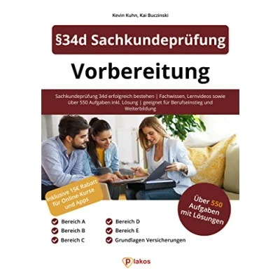 Abbildung von §34d Sachkundeprüfung Vorbereitung: 34d erfolgreich bestehen Fachwissen, Lernvideos sowie 550 Aufgaben inkl. Lösung geeignet für Berufseinstieg und Weiterbildung