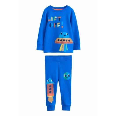 Abbildung von Next Set Regular FIT Snuggle 3 PACK Nachtwäsche für Kinder, Größe: 80, Orange navy space