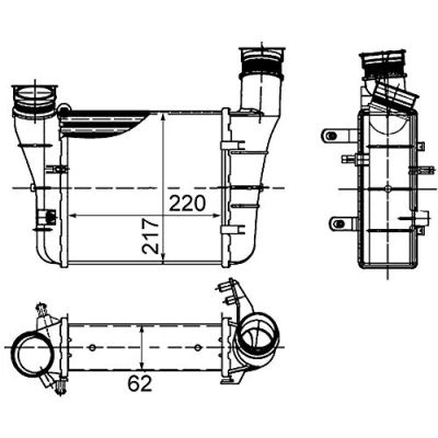 Abbildung von MAHLE ORIGINAL CI 426 000S Ladeluftkühler AUDI: A4 B7 Avant, B6/B7 Cabrio, Limousine, SEAT: Exeo ST