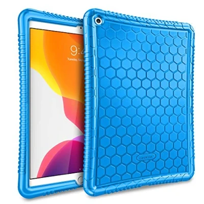Abbildung von Fintie Silikon Hülle für iPad 10,2&quot; Zoll 2021/2020 / 2019 (9. 8. und 7. Generation) [Bienenstock Serie] Leichte rutschfeste Stoßfeste Schutzhülle Tasche Case Cover, Blau
