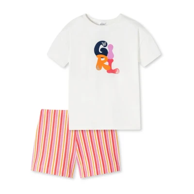 Abbildung von Schiesser Mädchen Schlafanzug Set Pyjama kurz 100% Organic Bio Baumwolle Größe 140 Pyjamaset, Off White_181040, 92