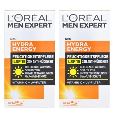 Abbildung von L&#039;Oréal Men Expert Hydra Energy 24H Moisturiser SPF 15, Antifatigue Gesichtscreme, Herren, Größe: 50 ml,