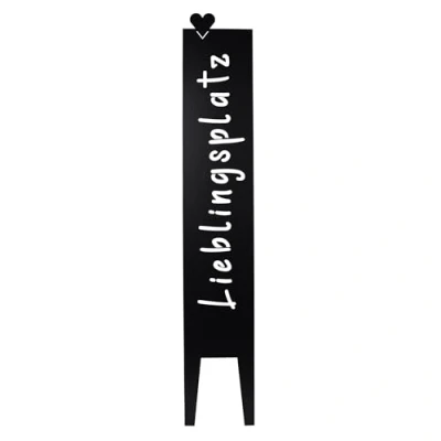 Abbildung von UNUS® Gartendeko Gartenschild Lieblingsplatz, Gartenstecker Metallschild, Schwarz, 115x19,5 cm