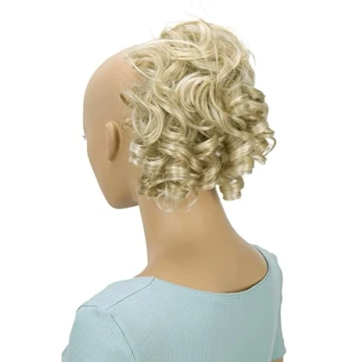 Abbildung von CAISHA Haarteil Haargummi Lena Hochsteckfrisuren Brautfrisuren Voluminös Gelockt Unordentlich Dutt Kunstfaser DM17cm Hellblond Mix G11L