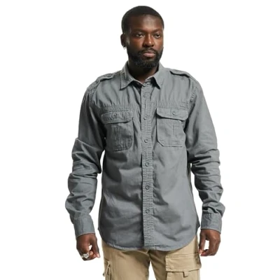 Abbildung von Brandit Vintage Hemd, Herren, Größe: 4XL, Charcoal grey