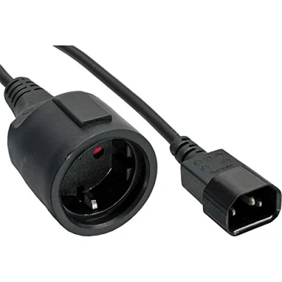 Abbildung von Netz Adapter Kabel, InLine®, Kaltgeräte C14 auf Schuko Buchse, 1m (1 Stück)