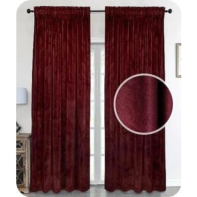 Abbildung von Verdunkelungsvorhang Samt Vorhang Kräuselband U Band Gardine Velvet abdunkelnd, Beautex, Hakenaufhängung (1 St), abdunkelnd