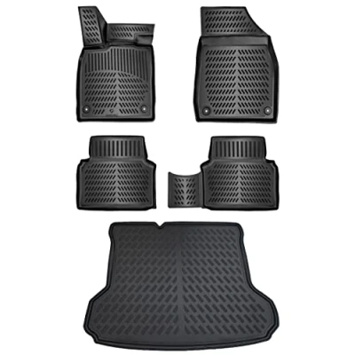Abbildung von ELMASLINE 3D Gummimatten &amp; Kofferraumwanne Set für Audi Q4 E TRON ab 2021 (Standard Ladeboden) Passt Nicht in variablen Ladeboden