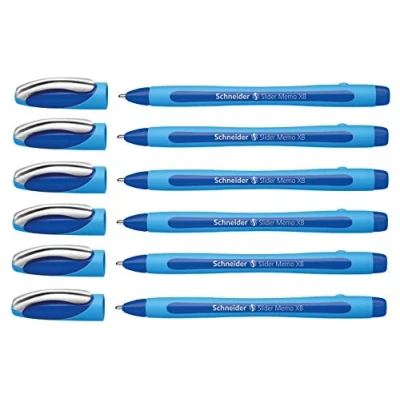 Abbildung von Schneider Slider Memo XB Kugelschreiber (mit Kappe, Strichstärke: XB, Made in Germany) (Blau, 6er)