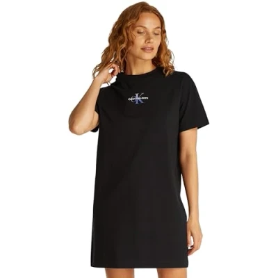 Abbildung von Calvin Klein Jeans Gradient Monologo TEE Dress Jerseykleid, Damen, Größe: Large, Black