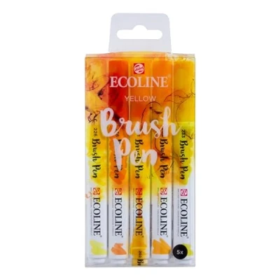 Abbildung von Ecoline Brush pen X16 Aquarellstift Yellow 5 Stck