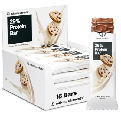 Abbildung von Proteinriegel Cookies &amp; Cream Low Sugar Eiweißriegel 13g Protein und 164kcal pro Riegel 16x45g, vegetarisch, ohne Palmöl, in Deutschland laborgeprüft