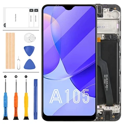 Abbildung von Original Bildschirm Ersatz für Samsung Galaxy A10 2019 A105F LCD A105G A105M A105F/DS SM A105 Display Touch Glas Assembly Digitizer Panel Repair Parts Kits (Dual with Frame)