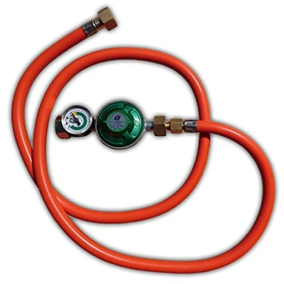 Abbildung von Druckregler/Schlauchsatz mit 1/2 Zoll Anschlusse, 50 mbar Manometer